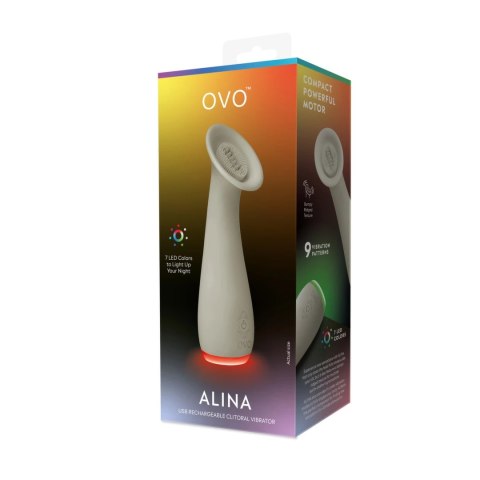 Ovo Alina Model Beżowy - Wibrator Precyzyjny, 9 Trybow, LED, USB