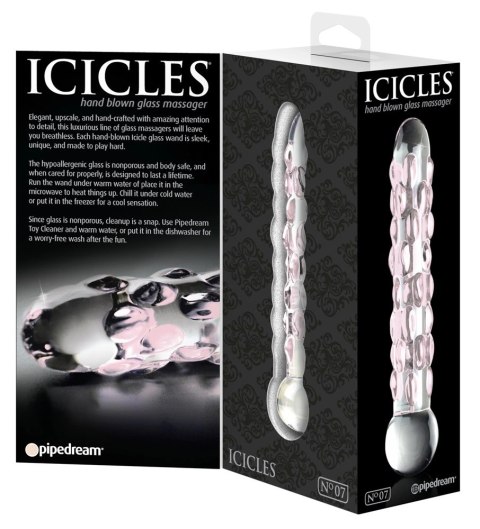 Pipedream Icicles model 24 szklany masażer z wypustkami 17,8 cm
