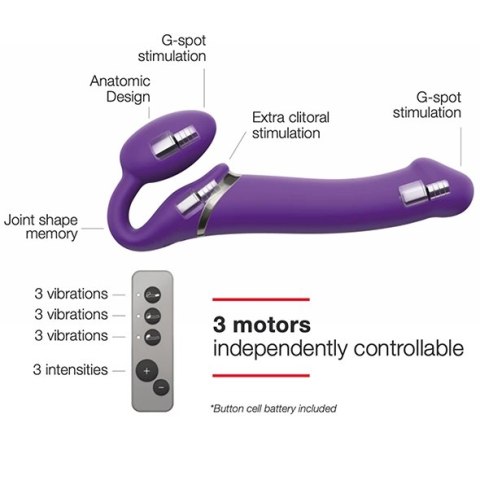 Strap-On-Me Model M Violet - Bezpaskowa maszyna intymna, 3 silniki, pilot