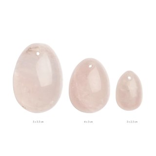 La Gemmes Yoni Egg Set Rose Quartz - Zestaw Jajeczek z Rożowego Kwarcu 3 Rozmiary