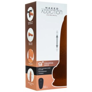Naked Addiction Thrusting Dong 23 cm Caramel z pilotem, silikon premium