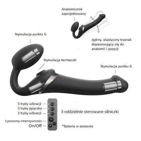 Strap-On-Me Multi Orgasm Black S - model intymny z 3 silnikami, pilot