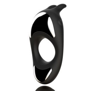 FeelzToys Zeus Black - Pierścień wibrujący z podwojnym napędem, czarny
