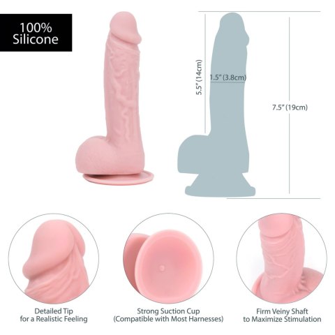 Addiction Mark Model 19 cm Beżowy - elastyczny model z przyssawką