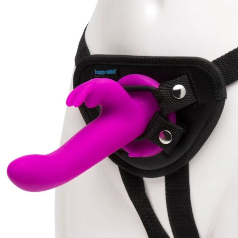 Happy Rabbit Zestaw Harness z Wibrującą Maszyną Intymną Fioletowy USB