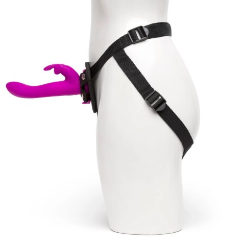 Happy Rabbit Zestaw Harness z Wibrującą Maszyną Intymną Fioletowy USB