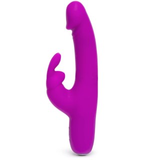 Happy Rabbit Slimline Purple - Smukły wibrator silikonowy, 15 trybow