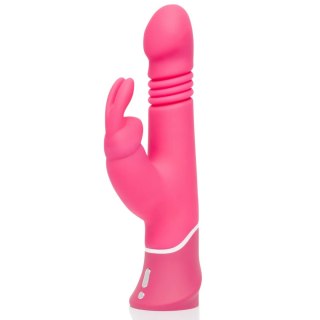 Happy Rabbit Thrusting Pink - Zaawansowany wibrator z systemem pulsacyjnym