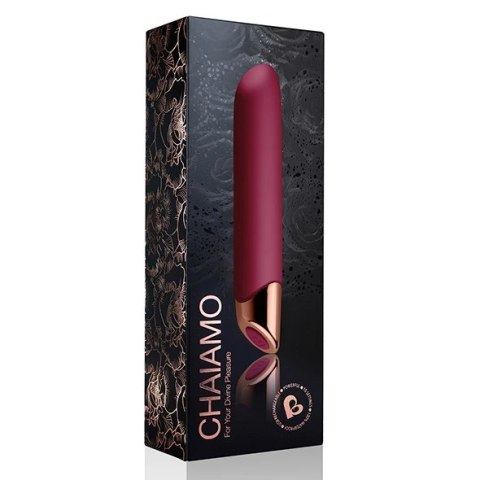 Rocks-Off Chaiamo Burgundy - elegancki model z 10 trybami, USB