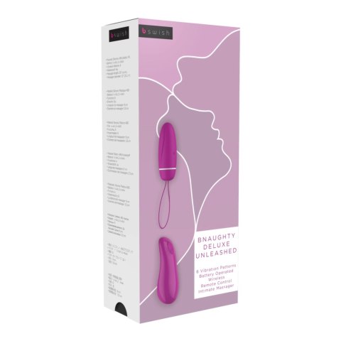 B Swish bnaughty Deluxe Unleashed Raspberry - bezprzewodowy system intymny, 6 trybow