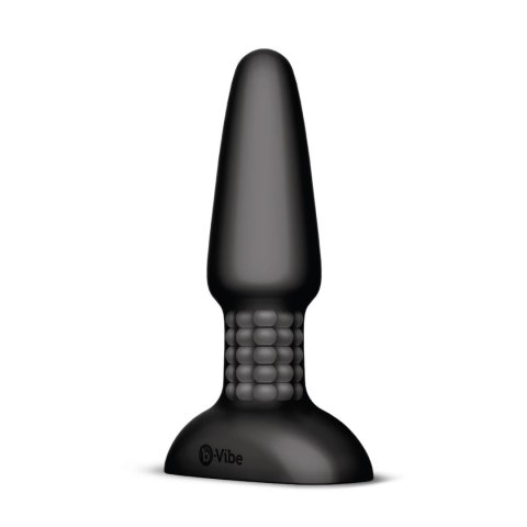 B-Vibe Rimming Plug 2 Black - bezprzewodowy system rotacyjny, silikon