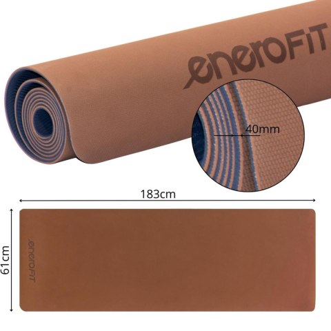 MATA DO JOGI I FITNESS TPE ANTYPOŚLIZGOWA BRĄZOWA ENERO FIT