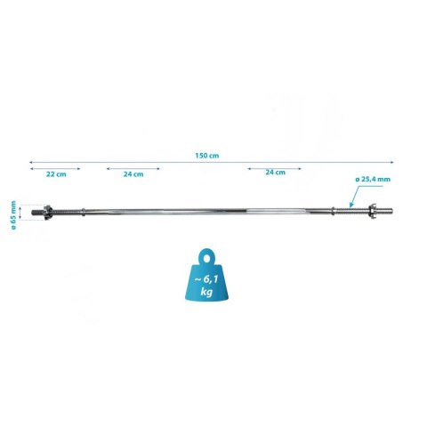GRYF PROSTY 150 CM ENERO FIT fi25,4MM