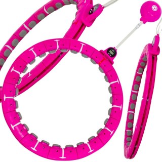 HULA HOP Z MASAŻEREM OBCIĄŻENIEM I LICZNIKIEM FUKSJA ENERO FIT