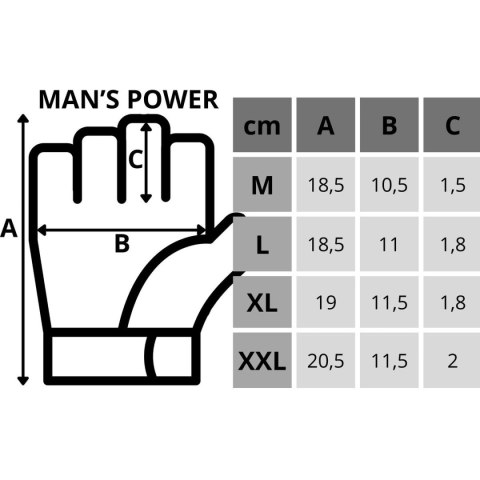 RĘKAWICE FITNESS MAN'S POWER R.M ENERO FIT