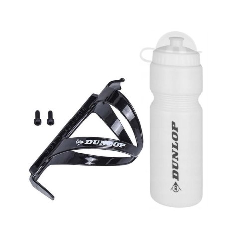 BIDON ROWEROWY DUNLOP 750ML Z KOSZYKIEM BIAŁY