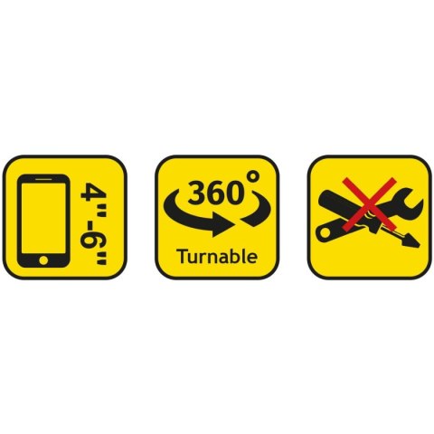 UCHWYT ROWEROWY SILIKONOWY NA TELEFON DUNLOP OBRACANY 360 CZARNY