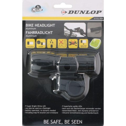 LAMPKA ROWEROWA PRZEDNIA 2W1 9 LED DUNLOP