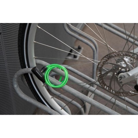 ZAPIĘCIE ROWEROWE SPIRALNE NA KLUCZ 0,6x90CM ZIELONE DUNLOP