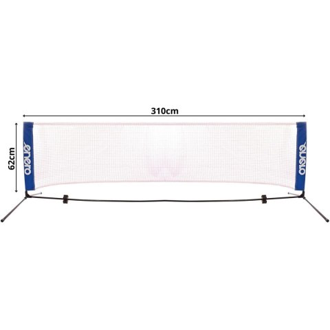 SIATKA ZE SŁUPKAMI ENERO 310X73CM 2W1 DO TENISA ZIEMNEGO, SIATKONOGI