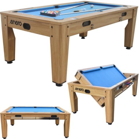 STÓŁ DO MULTIGIER 4W1 BILARD TENIS STOŁOWY CYMBERGAJ STÓŁ JADALNY 214x121.6x81.3CM WOODEN ENERO