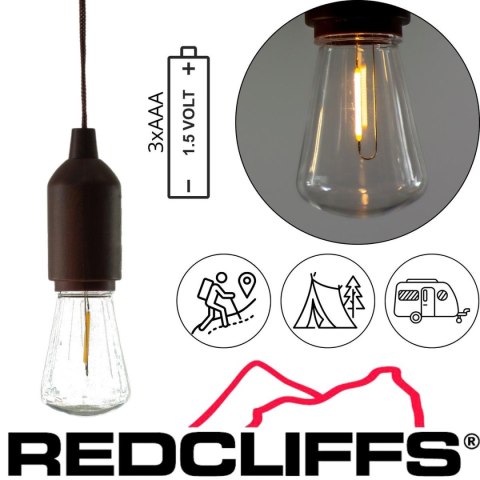LAMPA ŻARÓWKA KEMPINGOWA TURYSTYCZNA NA BATERIE REDCLIFFS WZÓR 2