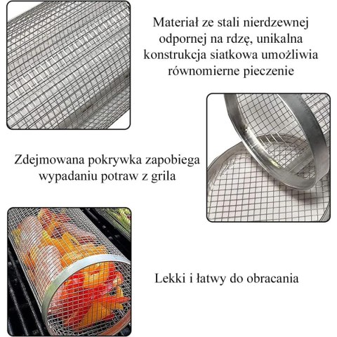 KOSZYK DO GRILLOWANIA WARZYW 9x9x20CM