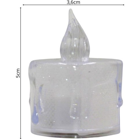 ŚWIECA DEKORACYJNA 3,6x5CM ZDOBIONA LED
