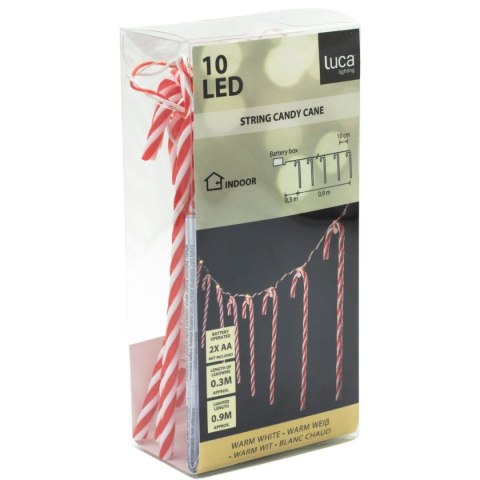 LAMPKI GIRLANDA 10 LED LIZAKI LASKI CHOINKOWE CIEPŁY BIAŁY LUCA