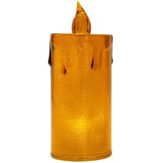 ŚWIECA DEKORACYJNA 10,5 CM AMBER CIEPŁY BIAŁY 1 LED