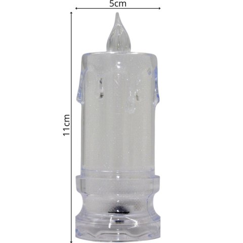 ŚWIECA DEKORACYJNA 5x11CM ZDOBIONA LED