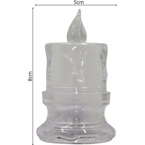 ŚWIECA DEKORACYJNA 5x8CM ZDOBIONA LED