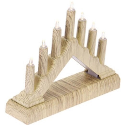 ŚWIECZNIK ADWENTOWY 15,5x3,2x13,5CM 7 LAMPEK ZASILANY NA BATERIE SOSNA