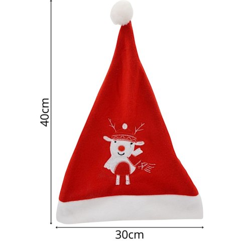 CZAPKA MIKOŁAJA KLASYCZNA 30X40CM RENIFER