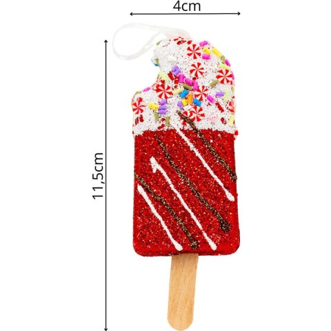 LODY DEKORACJA WISZĄCA BOMBKA 3SZT CZERWONY
