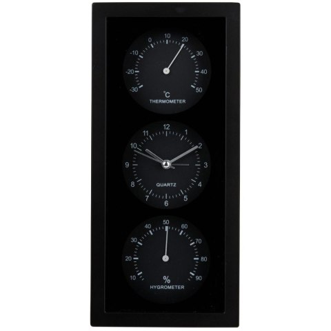 ZEGAR BUDZIK TERMOMETR HIGROMETR 26X5x12CM ARTICASA CZARNY