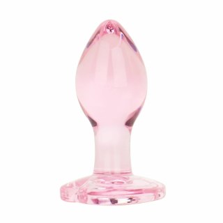 Anal Collection Szklany Korek Intymny Small 7 cm Rożowy Sercowe Zakończenie