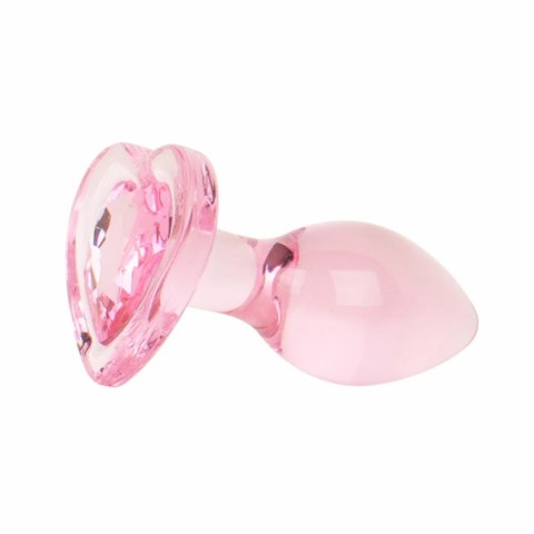 Anal Collection Szklany Korek Intymny Small 7 cm Rożowy Sercowe Zakończenie