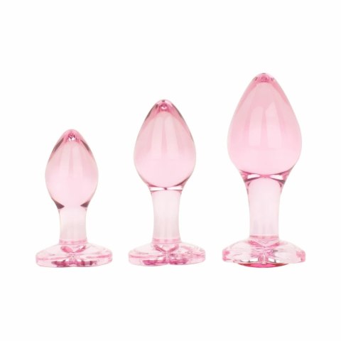Anal Collection Szklany Korek Intymny Small 7 cm Rożowy Sercowe Zakończenie