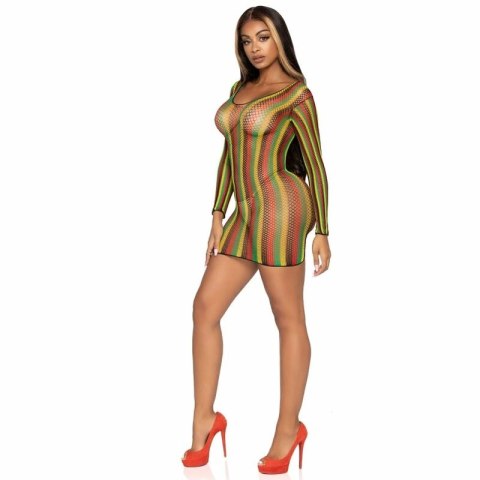Leg Avenue Sukienka Mini Rasta z Siatki Jeden Rozmiar