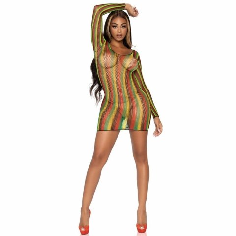 Leg Avenue Sukienka Mini Rasta z Siatki Jeden Rozmiar