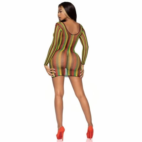 Leg Avenue Sukienka Mini Rasta z Siatki Jeden Rozmiar