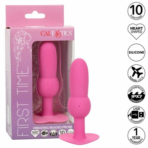 CalExotics First Time Sonda Koralikowa Wibrująca 10 Trybow Rożowa