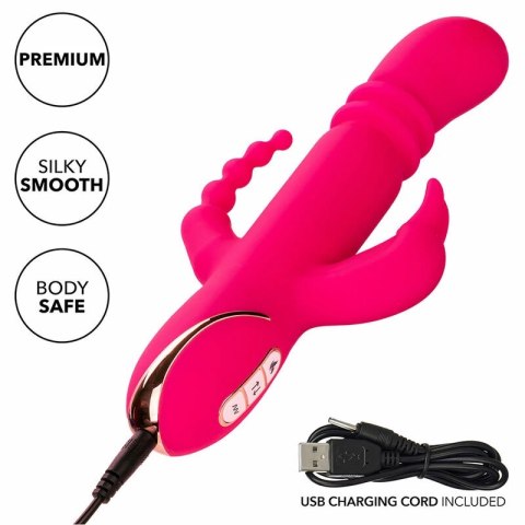 CalExotics Jack Rabbit Triple Fantasy Pink - system podgrzewania, 3 strefy