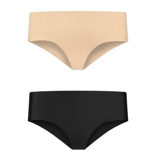 Bye Bra Invisible Hipster XL - Bezszwowe Majtki 2-Pack Nude & Black