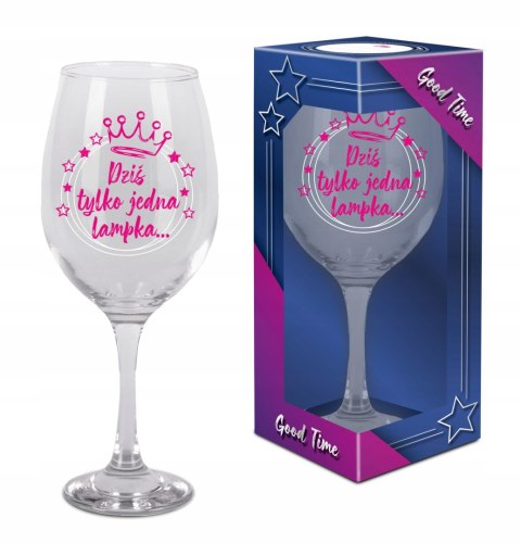 Kieliszek do wina prezent ''Dziś tylko jedna lampka..'' 580ml GOOD TIME