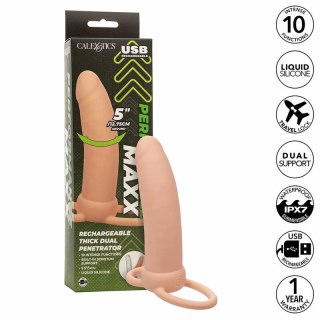 CalExotics Maxx Thick Dual Penetrator silikonowy, 10 trybow wibracji, czarny