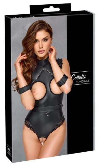 Cottelli Collection Bondage Body L, matowe, czarne, wycięcia, L