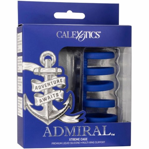 CalExotics Admiral Xtreme Cage silikonowy pierścień niebieski 9x5 cm