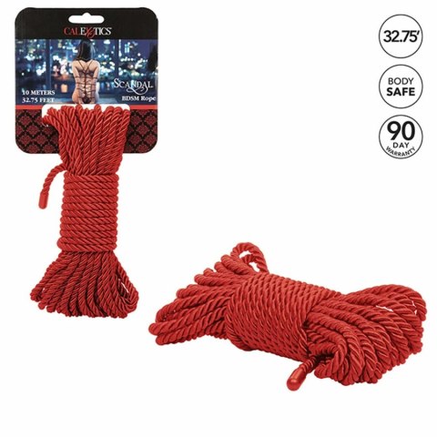 CalExotics Scandal Rope 10 m - czerwona lina bawełniano-poliestrowa